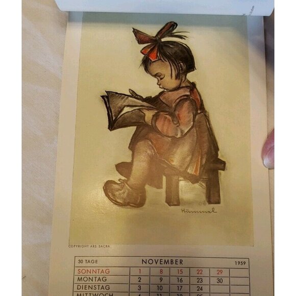 1959 2026 Hummel Calendar Postcard Print Germany Glossy Full Color 12 Month - Picture 12 of 12